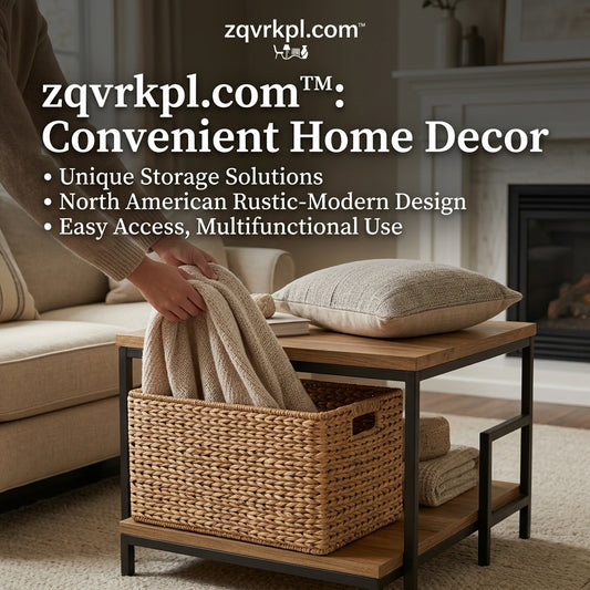 zqvrkpl.com™ 2-Tier Rustic End Table with Storage Shelf - Modern Industrial Side Table for Living Room, Bedroom Nightstand with Wood Top and Sturdy Metal Frame, Space-Saving Accent Sofa Table